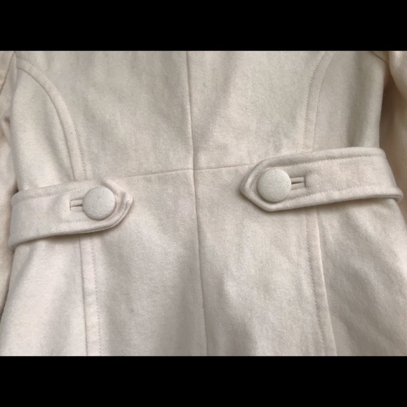 Zara Cream Wool Pea Coat size XS - Picture 5 of 14